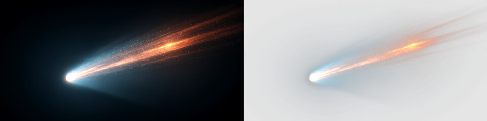 Fiery Orange Space Object with Long Light Trail © Boris