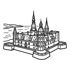 Fototapeta premium Historic Castle Fortress on the Water.