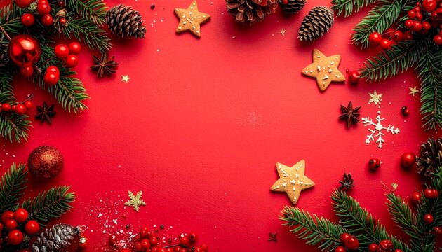 Stimmungsvoller roter weihnachtlicher Hintergrund mit sanftem Lichterglanz f&uuml;r festliche Weihnachtsgr&uuml;&szlig;e	