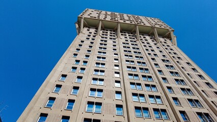 EUROPE, ITALY, MILAN Torre Velasca—106 meters tall and featuring a distinctive 