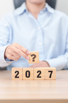 2027 New year with questions mark. FAQ, frequency asked questions, Answer, Q and A, Information, Communication and interrogation Concepts