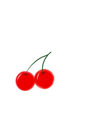 Obraz premium cherries on a white background