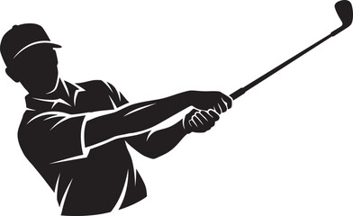 Naklejka premium Man with Sword Vector Silhouette Warrior Character Illustration for Sport, Golf, Fishing, Baseball, Military and Action Themes