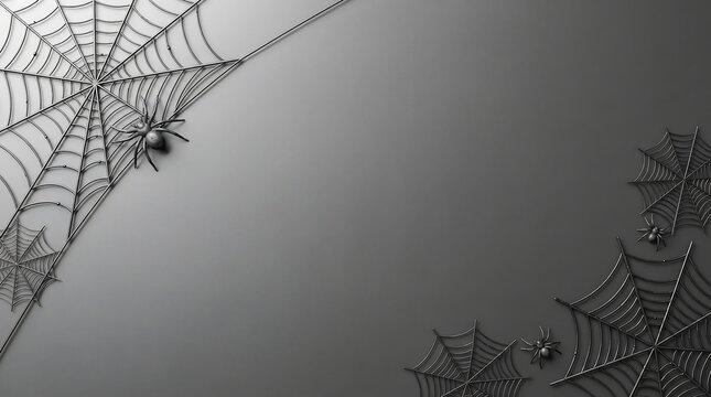 Black spider sitting on a dark web