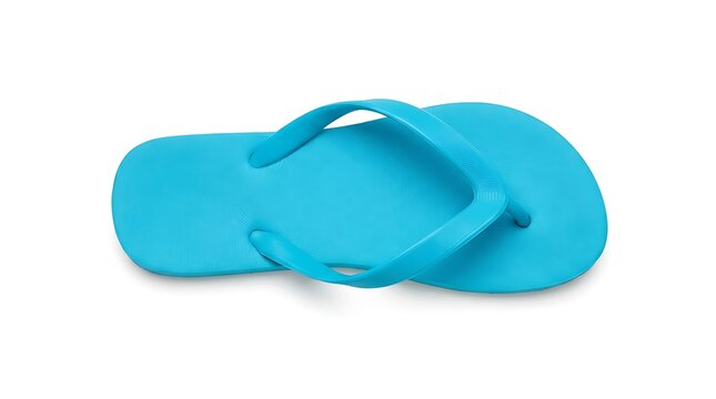 Bright Blue Flip Flop Sandal On White Background Isolated Transparent Background