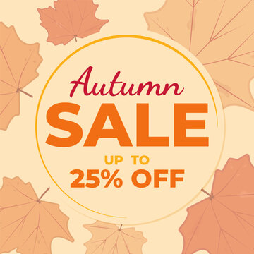  Fall sale banner. Promotion. Seasonal sale. Vector illustration. Fall sale flat lay. 