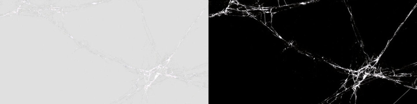 Realistic Cracked Glass Effect with Radial Fractures and Broken Pieces