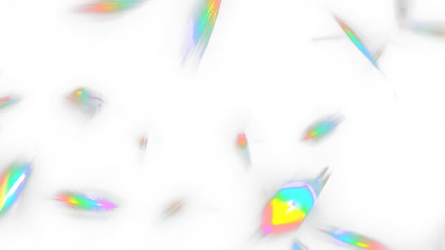 Iridescent Crystal Light Fragments with Colorful Refractions