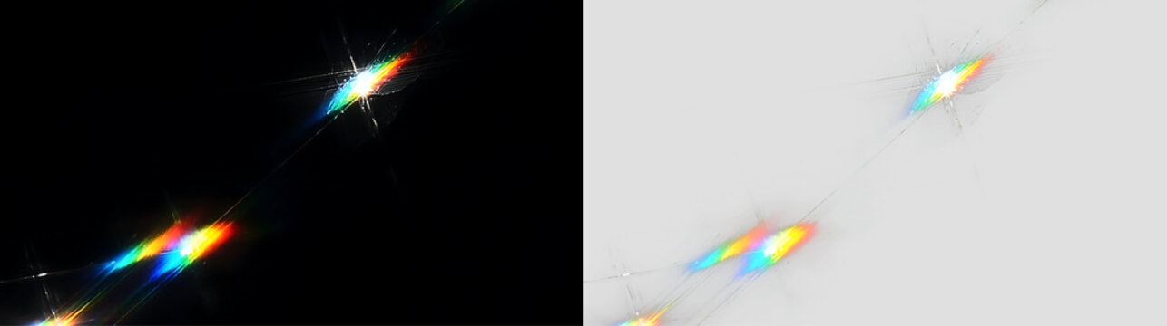 Vibrant Iridescent Light Streaks with Prismatic Reflections