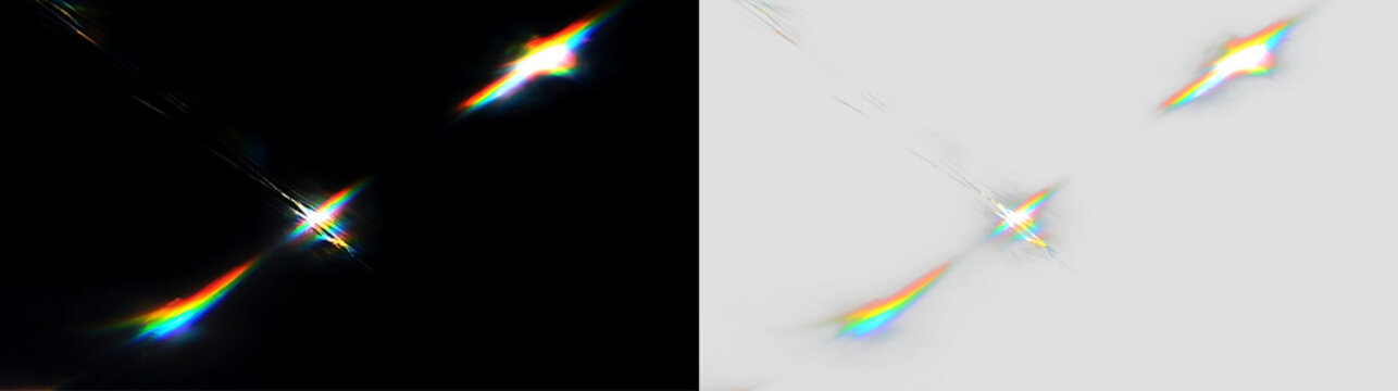Colorful Crystal Beams with Soft Glowing Rainbow Edges