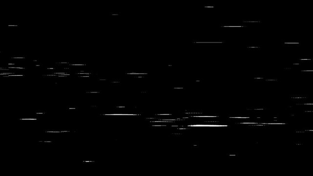Black and white VHS glitch loading bar animation for digital video intro and screen overlay