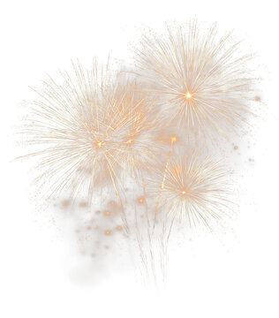 Luminous Fireworks Display with Shimmering Light Particles