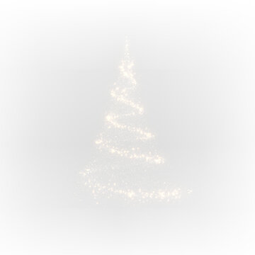 Elegant Christmas Tree Formed by Golden Glitter and Light