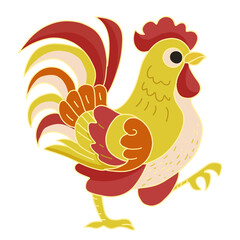 Illustration of the rooster from the 12 Chinese zodiac signs for the Lunar New Year. © Phuoc Nguyen