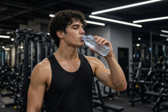 ragazzo palestra bere 