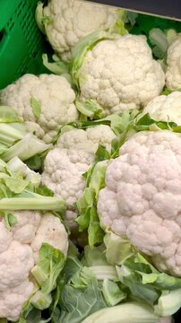 Coliflor blanca en mercado