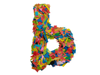 Colorful 3d letter b with vibrant dots texture isolated on white background © iyasmin