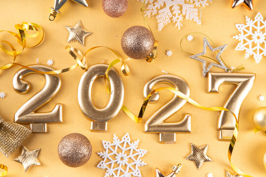 Merry Christmas Happy New Year 2027 background