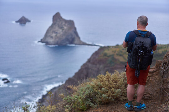 Photographer above Roques de Anaga, Tenerife