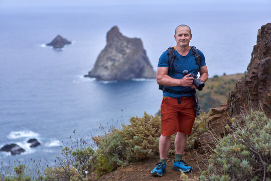 Photographer at Roques de Anaga viewpoint, Tenerife