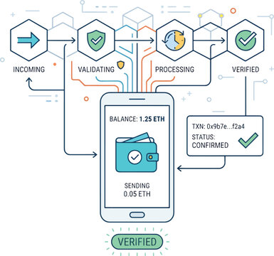Cryptocurrency Transfer via Mobile Wallet App