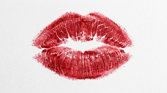 A striking close up image of vibrant red lips evokes passion romance and the delicate beauty of human connection and affection