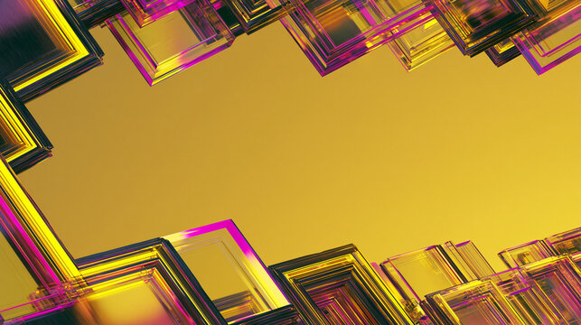 Dark titanium and neon glass architecture framing a secure digital channel, representing encrypted Web3 protocols, cybersecurity, digital identity and trusted data exchange