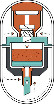 Extraction Mechanical Press Vector Diagram
