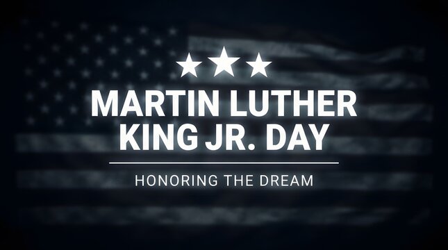 Martin luther king jr day celebration with american flag background and stars