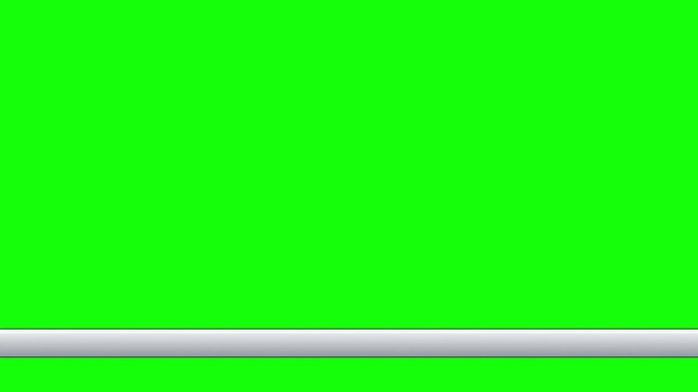Clean silver white lower third banner without text on green screen chroma key background template