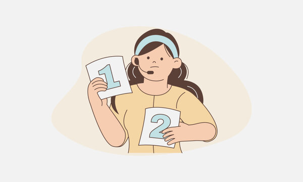 Customer Service Agent Explaining Options Illustration