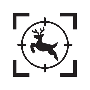 Deer silhouette target sight glyph icon