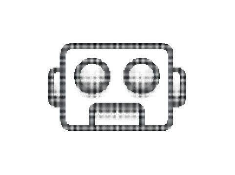 Robot head icon halftone dot texture vector illustration graphic design