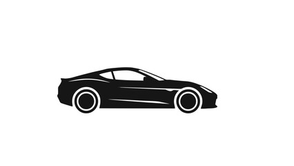 Fototapeta premium Sports Car Silhouette Icon Minimalist Vehicle Illustration Sleek Automotive Graphic Modern Performance Symbol Speed Branding and High End Transport Design Concept 