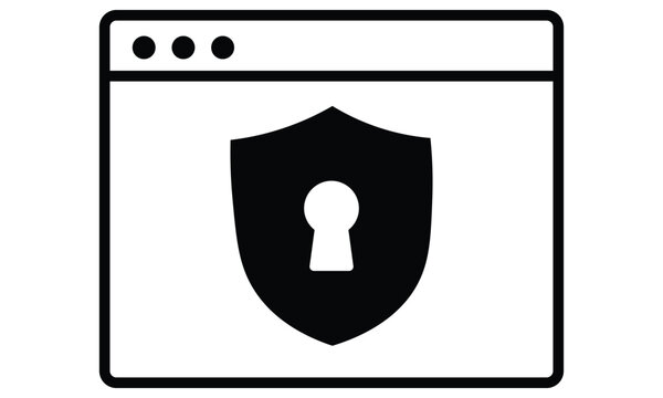 Secure Browser Window Shield Keyhole Icon