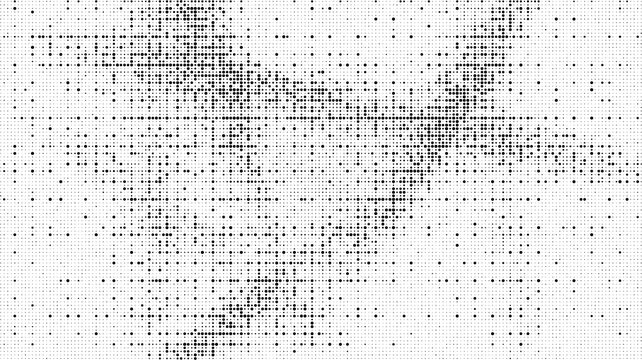 Abstract halftone pattern with black dots on a transparent background