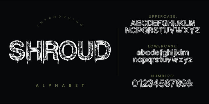 Shroud Alphabet Scary Horror Font Style With Creepy Spooky Halloween Typography Design