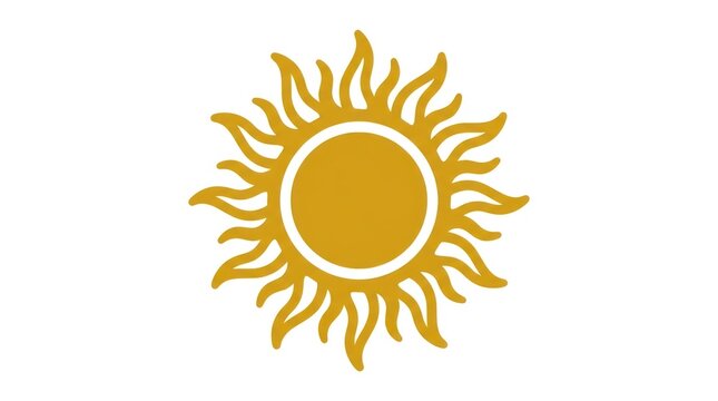 Abstract-golden-sunshine-icon--smooth-circular-core-with-organic-flame-shaped-rays--contemporary-minimalist-design--bold-flat-vector-illustration--high-contrast