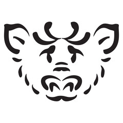 Obraz premium Abstract Tribal Wild Boar Head Minimalist Line Art Vector Illustration
