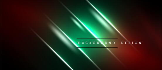 Obraz premium Abstract background features vibrant green, red gradients. Diagonal lines create dynamic visual effect. Text reads background design.