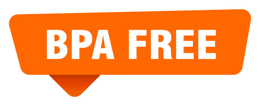 bpa free sticker. bpa free orange sign isolated on transpatent background