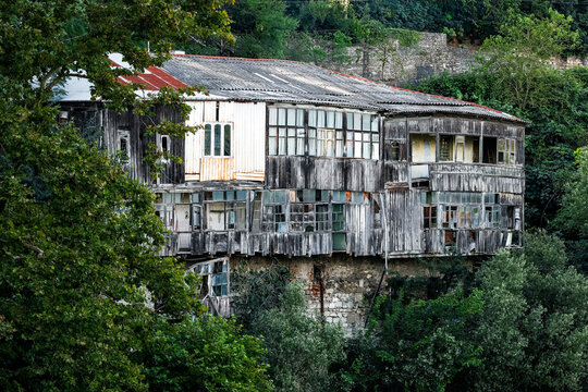 Architectural detail of Kutaisi, Georgia's second largest city. Kutaisi is located along both banks of the Rioni River. View over Kutaisi city in Georgia