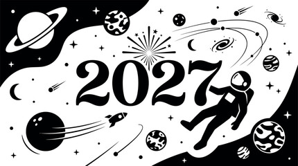 Astronaut Outer Space 2027 Galaxy Silhouette © MD SADMAN HOSSAIN