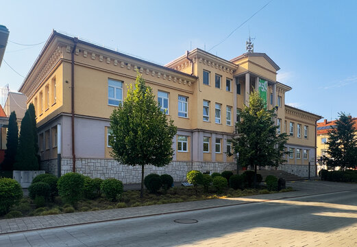 Handlova street in Slovakia at day