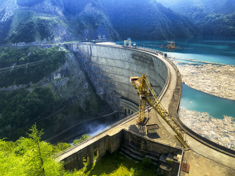 The Enguri Dam - a hydroelectric dam on the Enguri River in Georgia