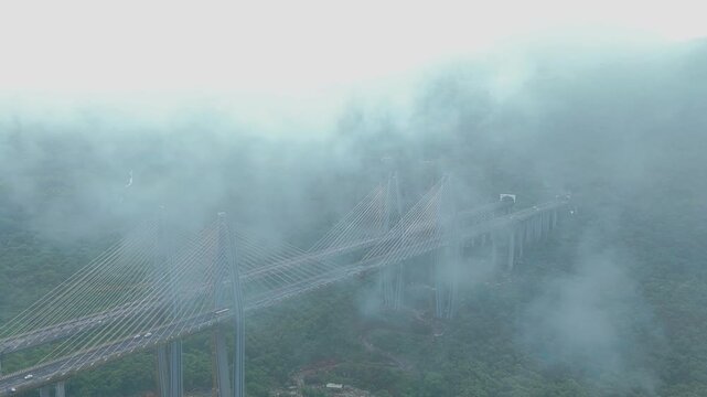 Mumbai Pune Missing Link bridge in monsoon
