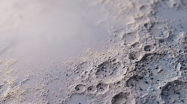 Extreme close-up of a textured lunar surface with craters and fine particles moon