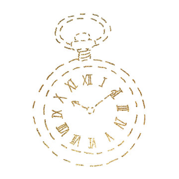 clock watch pocket gold golden