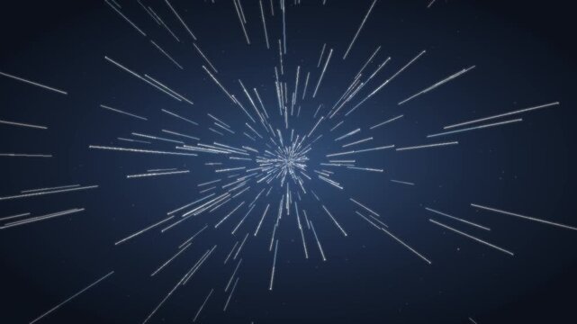 Warp speed hyperspace starfield flight seamless loop in rich cyan tones