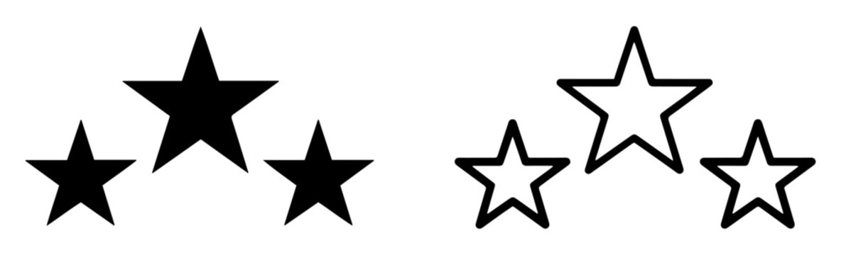 star rating icon set in linear flat style